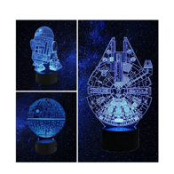 Star Wars 3D lamp design options
