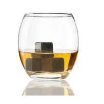 Whiskey rocks in glass of whiskey