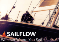Sailflow logo over boater